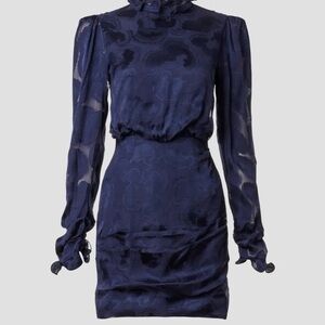 SALONI Long Sleeve Ruffle Ruched Rina B Mini